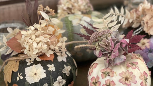 Pressed Flower Pumpkin Decorating Workshop